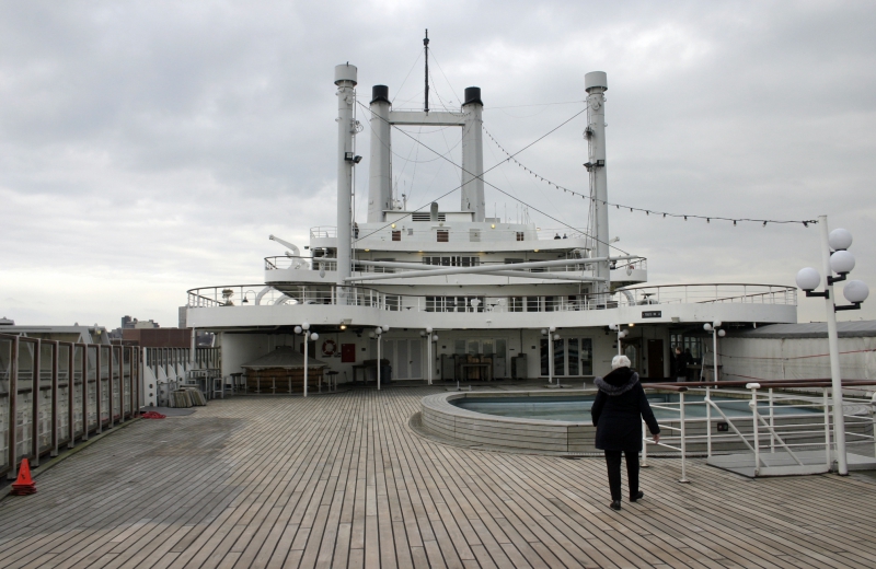 Het dek van de SS Rotterdam