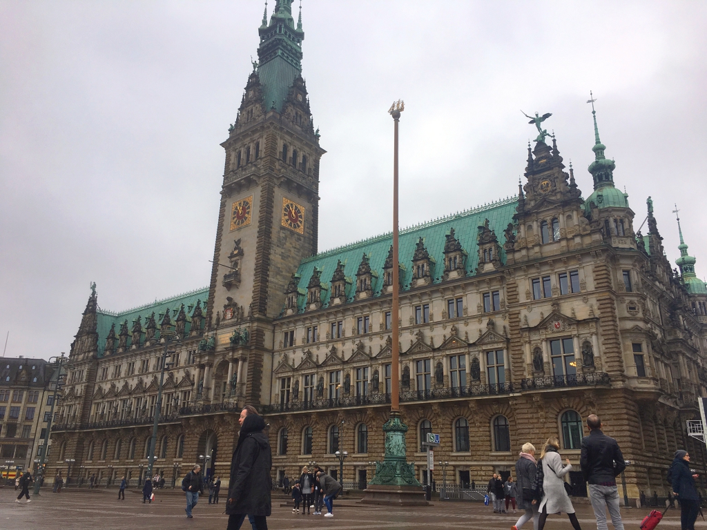 The townhall or Rathaus of Hamburg.