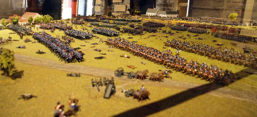 De Slag van Waterloo in de vorm van een maquette