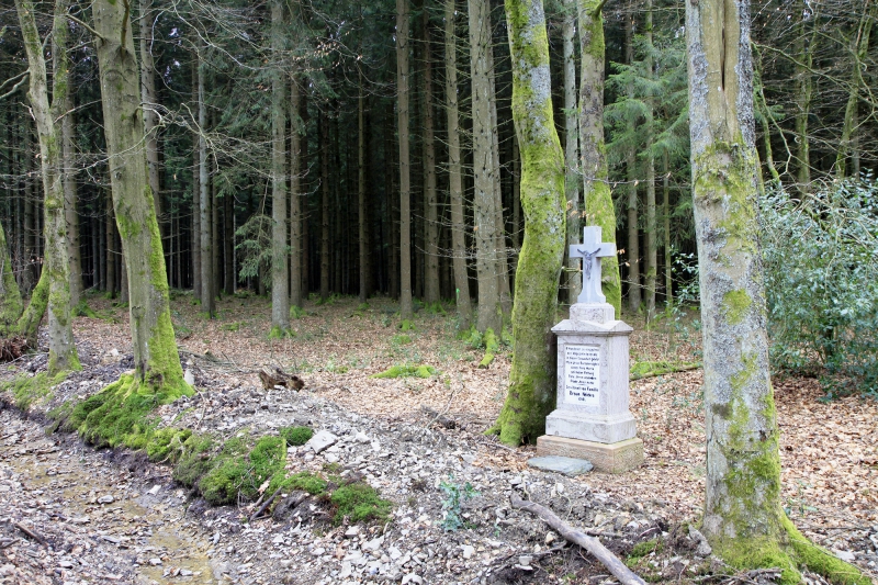 Het grafmonument en het donkere bos