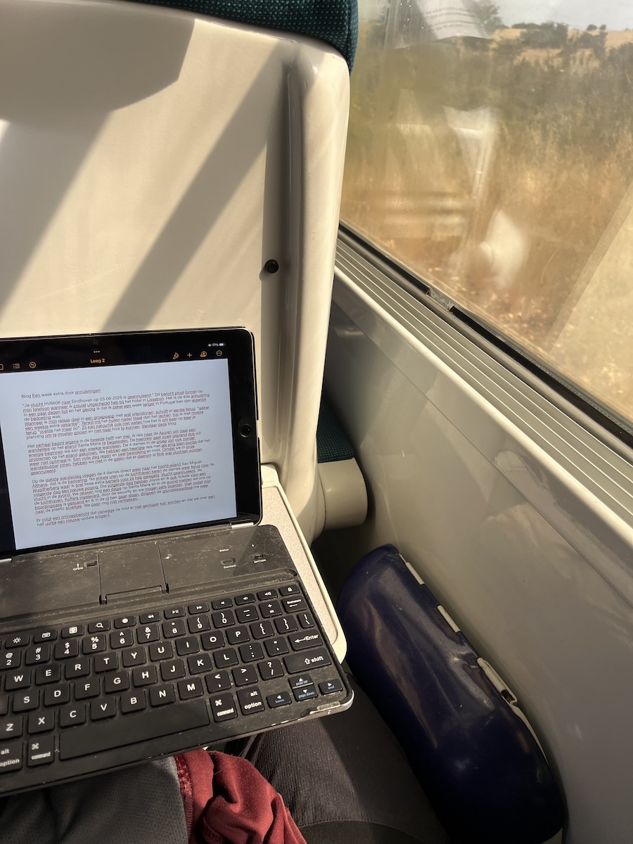 Aan het werk in de trein